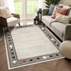 2x6 Modern Bordered Indoor Runner Rug, Machine Washable Runners, Contemporary Geometric Accent Rugs, Non Slip Non Shedding Carpet - 2 of 4