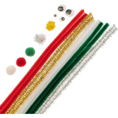 John Bead Craft Combo Pack Pipe Cleaners Pompoms Googly Eyes Activity Kits Christmas Holiday Mix 300 Pieces