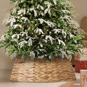 JIONJOY Natural Seagrass Christmas Tree Collar & Woven Skirt, Stand Base Cover for 4-9ft Trees, Indoor Holiday Decoration - 1 of 4