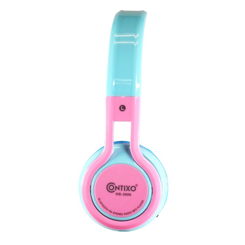 Contixo KB2600 Kids Bluetooth Wireless Headphones -Volume Safe Limit 85db -On-The-Ear Adjustable Headset (Pink), 5 of 7