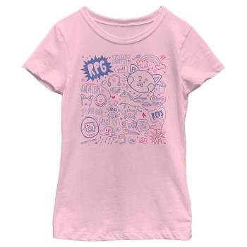 Girl's Turning Red Doodle Collage T-Shirt