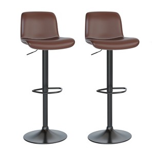 Modern Upholstered Kitchen Bar Stools Bar Stool Set of 2/4,With Adjustable Swivel Barstools for Kitchen Island Dining Room - 1 of 4