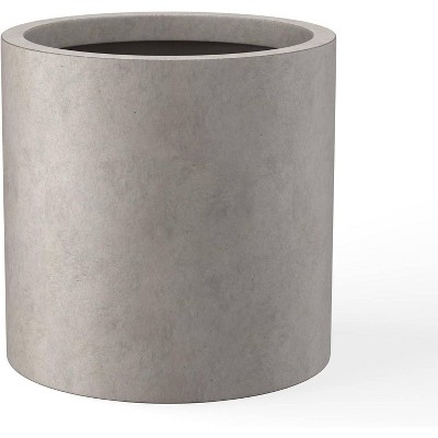 Rosemead Home & Garden Inc. 10" Round Modern Concrete Outdoor Planter Pot Weathered