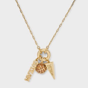 14K Gold Dipped Cubic Zirconia Basketball Charm Necklace - A New Day™ Gold - 1 of 4