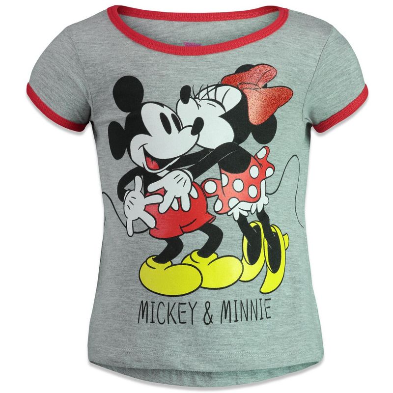 Disney Mickey Mouse Minnie Mouse Girls 4 Pack T-Shirts Toddler, 3 of 10