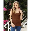 Womens Pointelle Knit U Neck Tank Tops Sleeveless Milanese Knit Sweater Tunic Blouse - 2 of 4