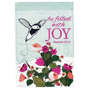 Dicksons Be Filled with Joy Pink Floral 13 x 18 Polyester Garden Flag - 1 of 1