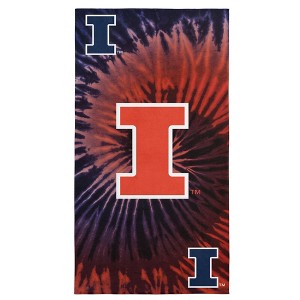 NCAA Illinois Fighting Illini Tie Dye Beach Towel 30 x 60 inches - 1 of 4