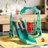 Infurnic Doll Playsets 3 in 1 Toddler Climber and Swing Set Kid Climber Slide Playset W/Basketball Hoop, Childresn Gifts, Green, 69.7"*55.1"*42.5" - 2 of 4