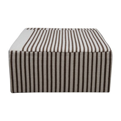 Storied Home Kilim Coffee Table Cream & Brown: Square No Assembly MDF 4 Point/Leg
