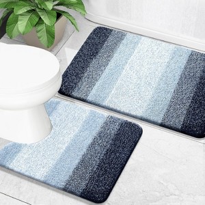 Attop Bathroom Rug Set 2 Piece, Soft Absorbent Microfiber Bath Mats and U-Shaped Contour Toilet Rug, Non-Slip - 1 of 4
