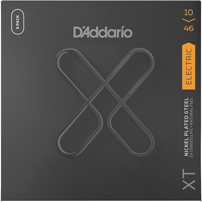 D'Addario XT Nickel Plated Steel Electric Guitar Strings, 10-46, Light 3-Pack, 1 of 4