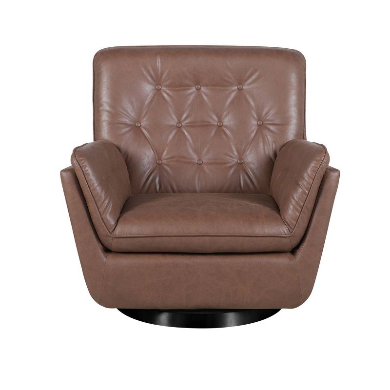 Modern Tufted Swivel Club Chair - WOVENBYRD, 3 of 10