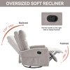 Heat Massage Manual Recliner Chair with Rocker and Swivel in Fabric for Living Room - 3 of 4