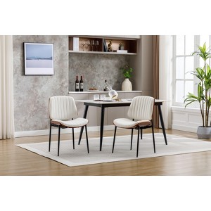CAVINAS 17.3" Upholstery Dining Chairs,Set of 2,Mid Century Modern Retro Chair for Dining Room, Vanity Chair with Metal Legs - 1 of 4