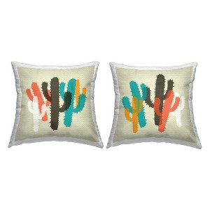 Stupell Industries Vibrant Overlapping Cactus (Set of 2) - 1 of 3