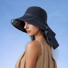 Anna-Kaci Womens Mesh Panel Wide Brim Sun Hat with Back Flap UV Protection and Tie Detail for Outdoor Activities - 4 of 4