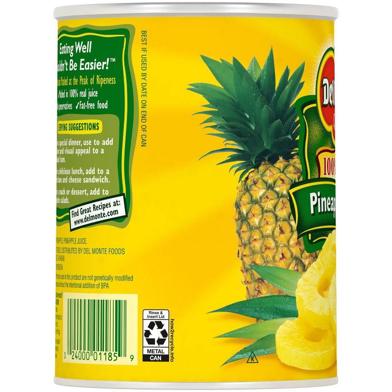 Del Monte Pineapple Slices in 100% Juice 20oz, 5 of 6