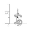 Black Bow Jewelry 14k White Gold, Isabelle Collection, Mini Letter L Initial Charm - 4 of 4