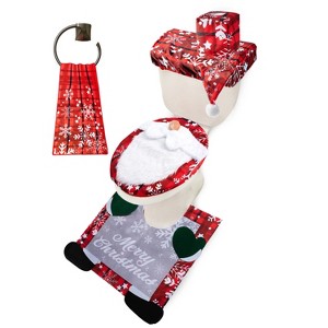 JOYFY 5Pcs Christmas Gnome Toilet Seat Cover for Xmas Decoration Christmas Gift - 1 of 4