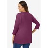 Woman Within Plus Size Perfect Three-Quarter Sleeve V-Neck Tee - 3 of 4