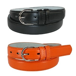 CTM Women's Leather 1 1/8 Inch Dress Belt (Pack of 2 Colors) - 1 of 4