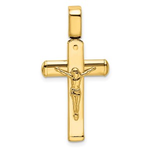 Black Bow Jewelry 14k Yellow Gold Polished Crucifix Pendant, 17 x 33mm - 1 of 4