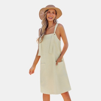 Women's Stylish Suspender Dress with Pockets and Tie Straps - Cupshe