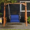 Tangkula Patio Rattan Porch Swing Single Person Hanging Seat w/ Seat & Back Cushions Backyard - 2 of 4