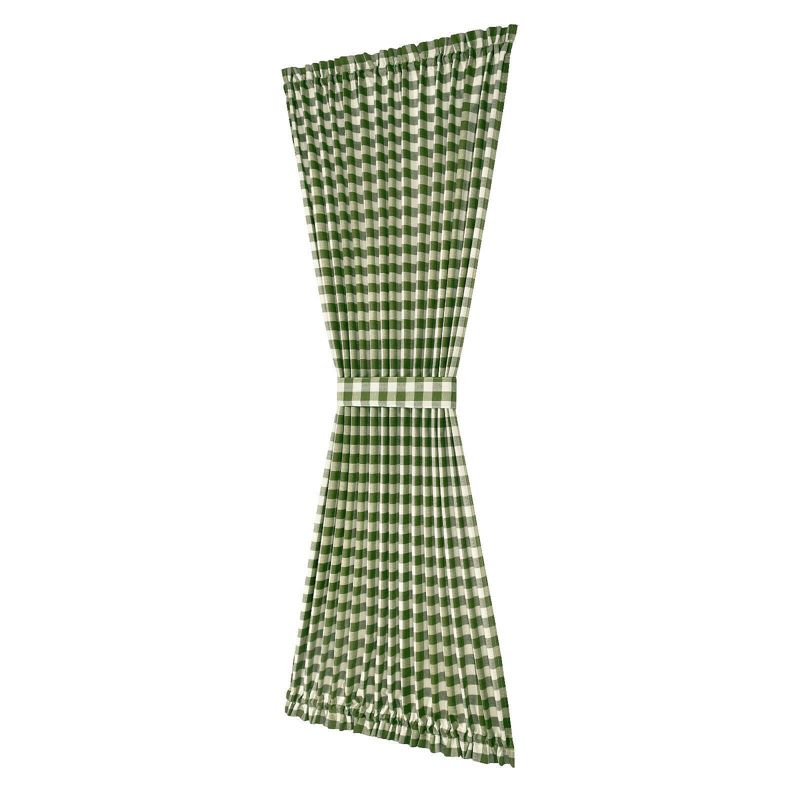 Kate Aurora Plaid Country Farmhouse French Door Curtain Panel With Matching Tieback, 3 of 6