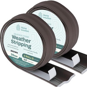HOME INTUITION - 396 Inch Weather Stripping Window Door Seal Strip 33 Feet Self Stick Weatherstrip Gap Draft Blocker - 1 of 4