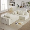 108"W Modern Chenille Upholstered Sectional Sofa Set, L-Shaped Free Combination Sofa Couch With 6 Pillows - ModernLuxe - 2 of 4