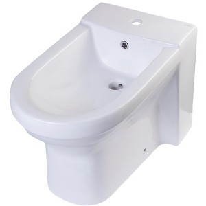 EAGO JA1010 White Ceramic Bathroom Bidet with Elongated Seat - 1 of 4
