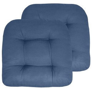 Patio Cushions Outdoor Chair Pads Thick Fiber Fill Tufted 19" x 19" by Sweet Home Collection® - 1 of 4