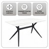 LeisureMod Elega Modern Dining Table Rectangular Tabletop and Durable Black Stainless Steel Base for Kitchen and Dining Room - 4 of 4