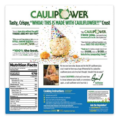 CAULIPOWER Frozen Plain Cauliflower Crust - 11oz/2ct