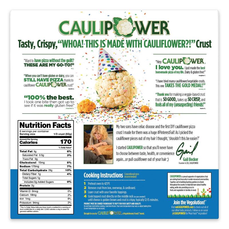 CAULIPOWER Frozen Plain Cauliflower Crust - 11oz/2ct, 2 of 5