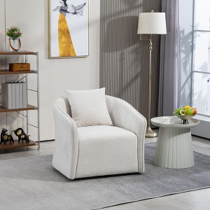 TIRAMISUBEST Mid-Century Modern Swivel Accent Chair - Wood-Frame, Upholstered Armchair with Waist Cushion, Ideal for Living Room - 1 of 4