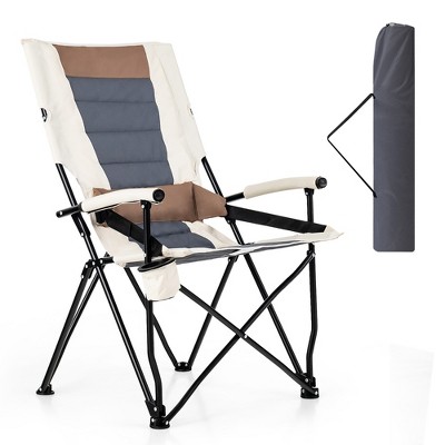 Tangkula Camping Folding Chair w/ Cup Holder 330 LBS Load Capacity for Picnic Camping