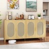 63in Rattan Sideboard Buffet Storage Cabinet Coffee Table for Dining Room Kitchen - 2 of 4