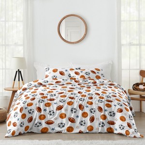 Sweet Jojo Designs Boy Full/Queen Comforter Bedding Set Watercolor Sports Theme Multicolor 3pc - 1 of 4