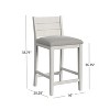 35.75" Fowler Wood Counter Height Barstool Sea White - Hillsdale Furniture: Coastal Planked Back, Fog Fabric Seat - 3 of 4