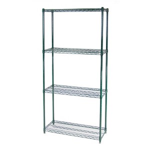 Shelving.com  Green Wire Shelving with 4 Tier Shelves - 1 of 3