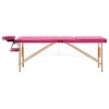 vidaXL Foldable Massage Table 3 Zones Wood Pink - 2 of 4