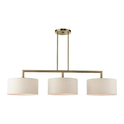 Livex Lighting Meridian 3 - Light Chandelier in  Antique Brass