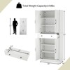 Costway 72" Tall Kitchen Pantry Modern Farmhouse Cupboard Cabinet with 4 Barn Doors Brown/White/Black - 3 of 4