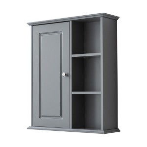 VANIRROR Medicine Cabinet, Bathroom Wall Cabinet Over The Toilet Storage Cabinet Wall Mounted Storage Cabinet for Bathroom Laundry Room Kitchen (Grey) - 1 of 3
