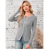 Clearlove Women Button Up Cardigan Long Sleeve Slim Fit Knit Sweater - 2 of 4