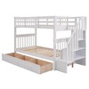 Grungis Twin Over Twin Loft Bed with 3 Drawers and Guardrails,Modern Bunk Bed Can Divided Into 2 Beds,Loft and Bunk Bed for Bedroom - 4 of 4