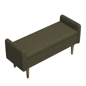 GlasFlength Ottomans and Benches Storage Ottoman Bench Upholstered Tufted Bench Bed Bench Ottomans for Living Room, Green, 44.5"*17"*21" - 1 of 4